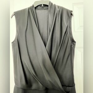 Lanvin Sleeveless Draped Black Wrap Jumpsuit